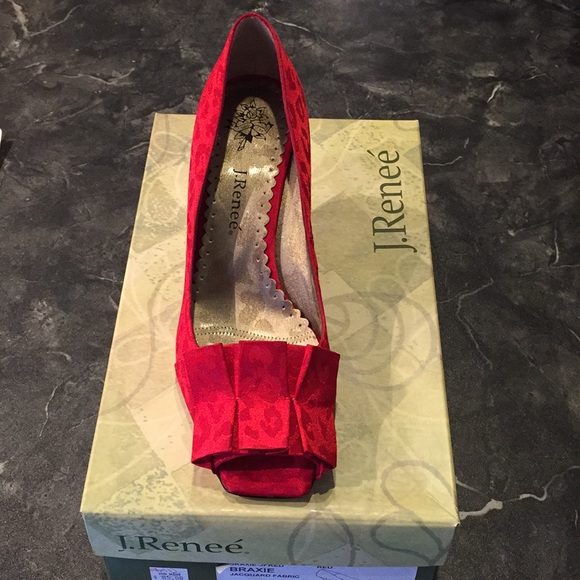 J.Renee Shoes - J.Renee Red Braxie jacquard fabric Size 8.5